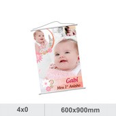 1 Banner - Lona Especial - Bastão de Madeira e Estirante