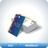 1.000 Tags - Couchê - Verniz Total Frente Furo Padrão